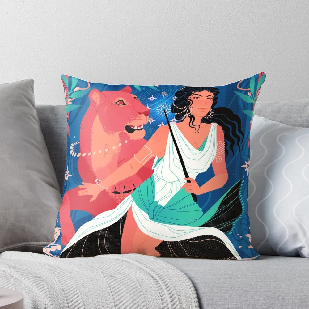 Circe pillow with ancient Greek mythology design