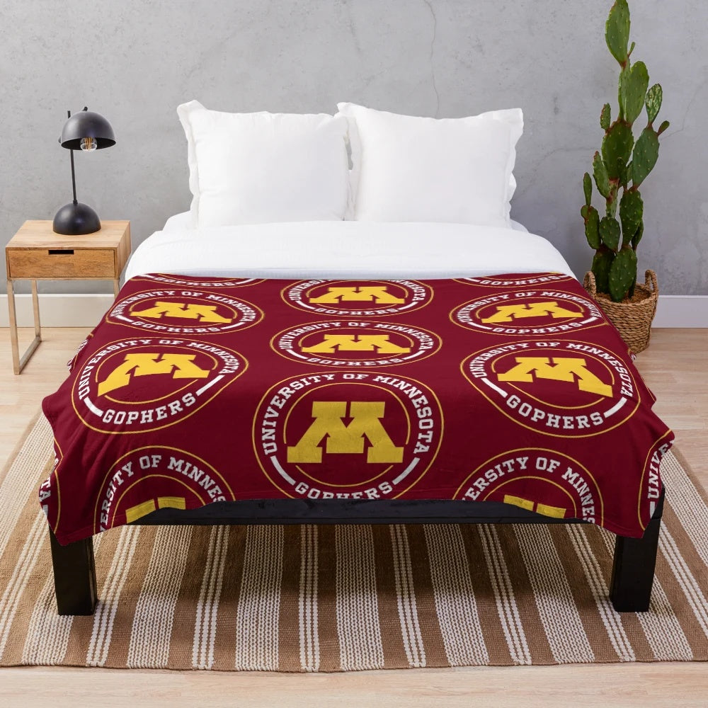 Circle Design Plush Blanket featuring Minnesota Golden Gophers inspired design
