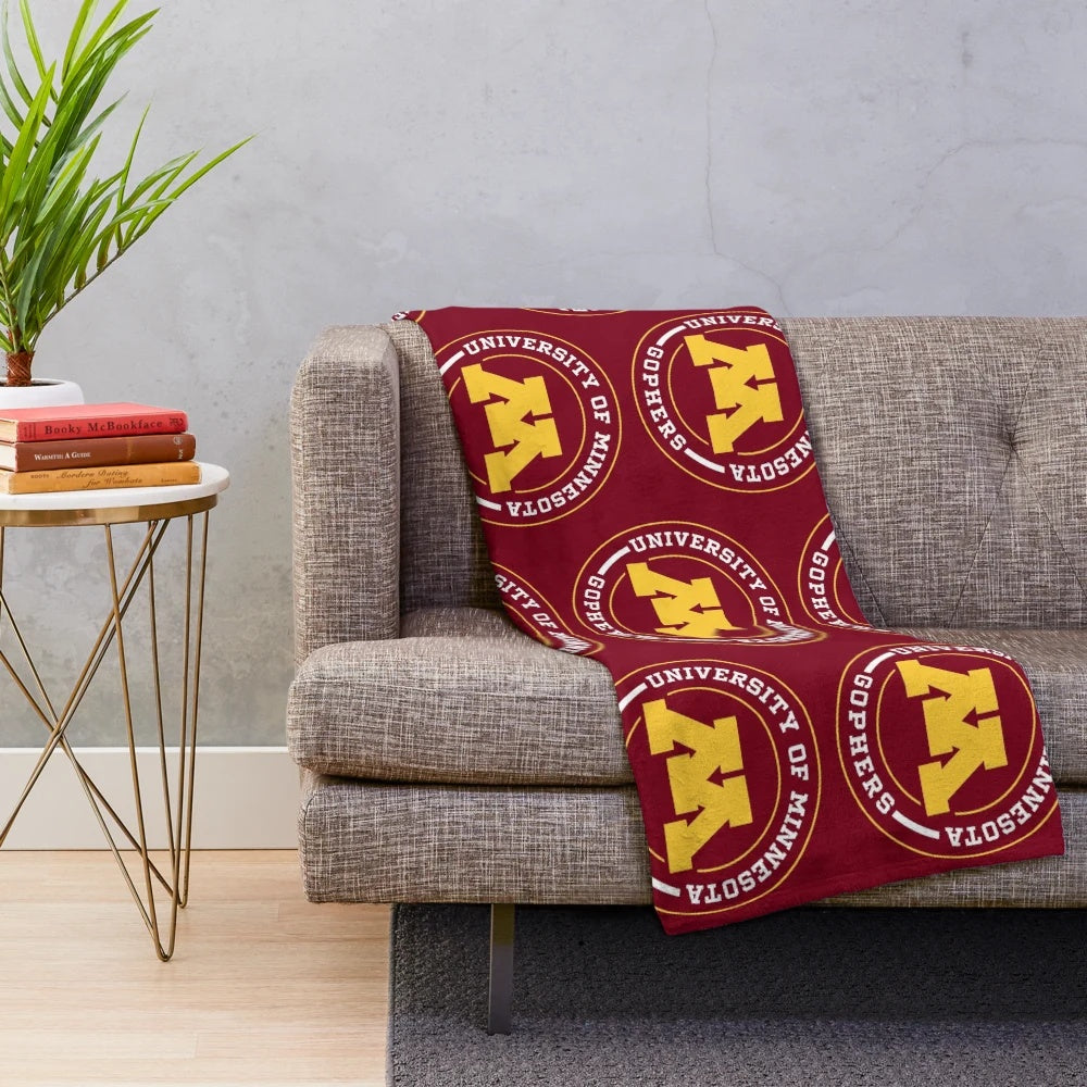 Circle Design Plush Blanket featuring Minnesota Golden Gophers inspired design