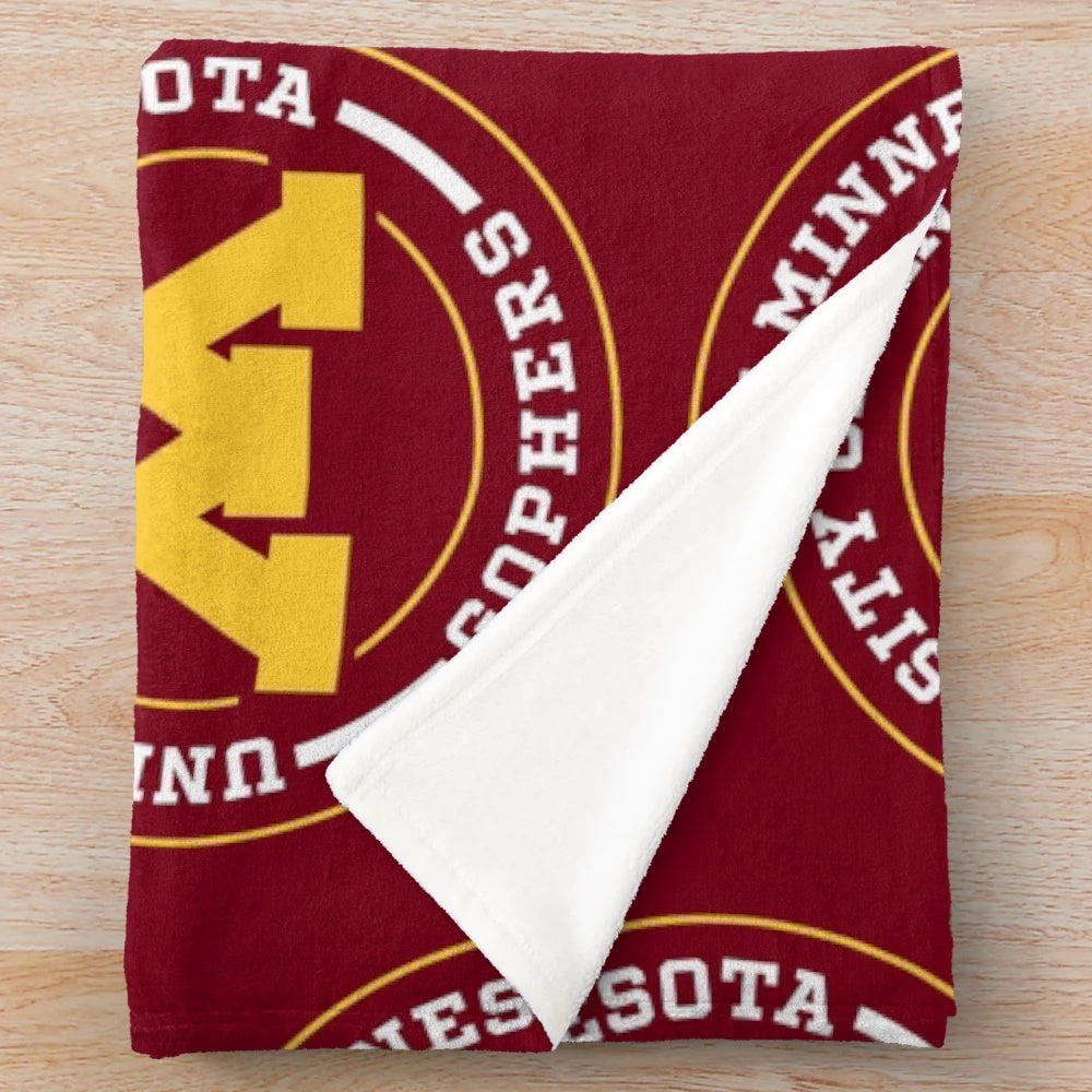 Circle Design Plush Blanket featuring Minnesota Golden Gophers inspired design