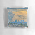 Cityscape Smoke Abstract Decorative Pillow with Urban Landscape Design