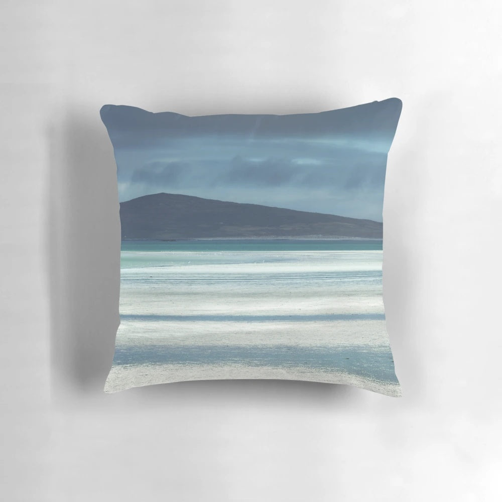 Pillow featuring the beautiful Clachan Sands in North Uist, Outer Hebrides, Scotland