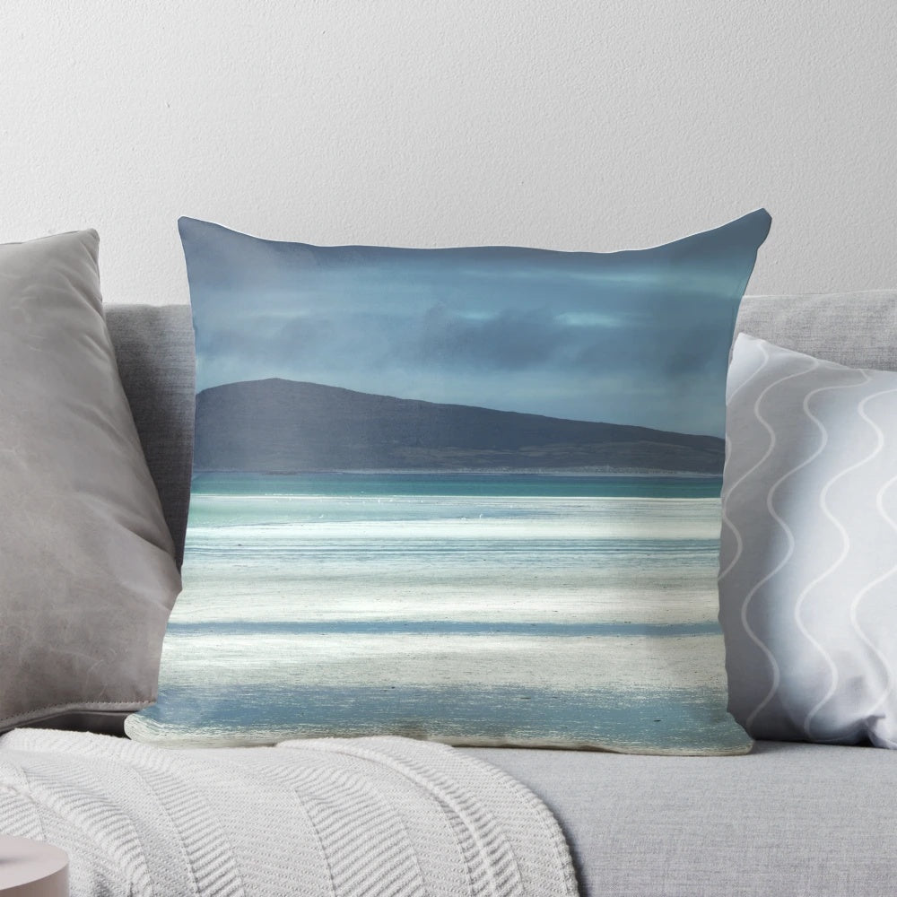 Pillow featuring the beautiful Clachan Sands in North Uist, Outer Hebrides, Scotland