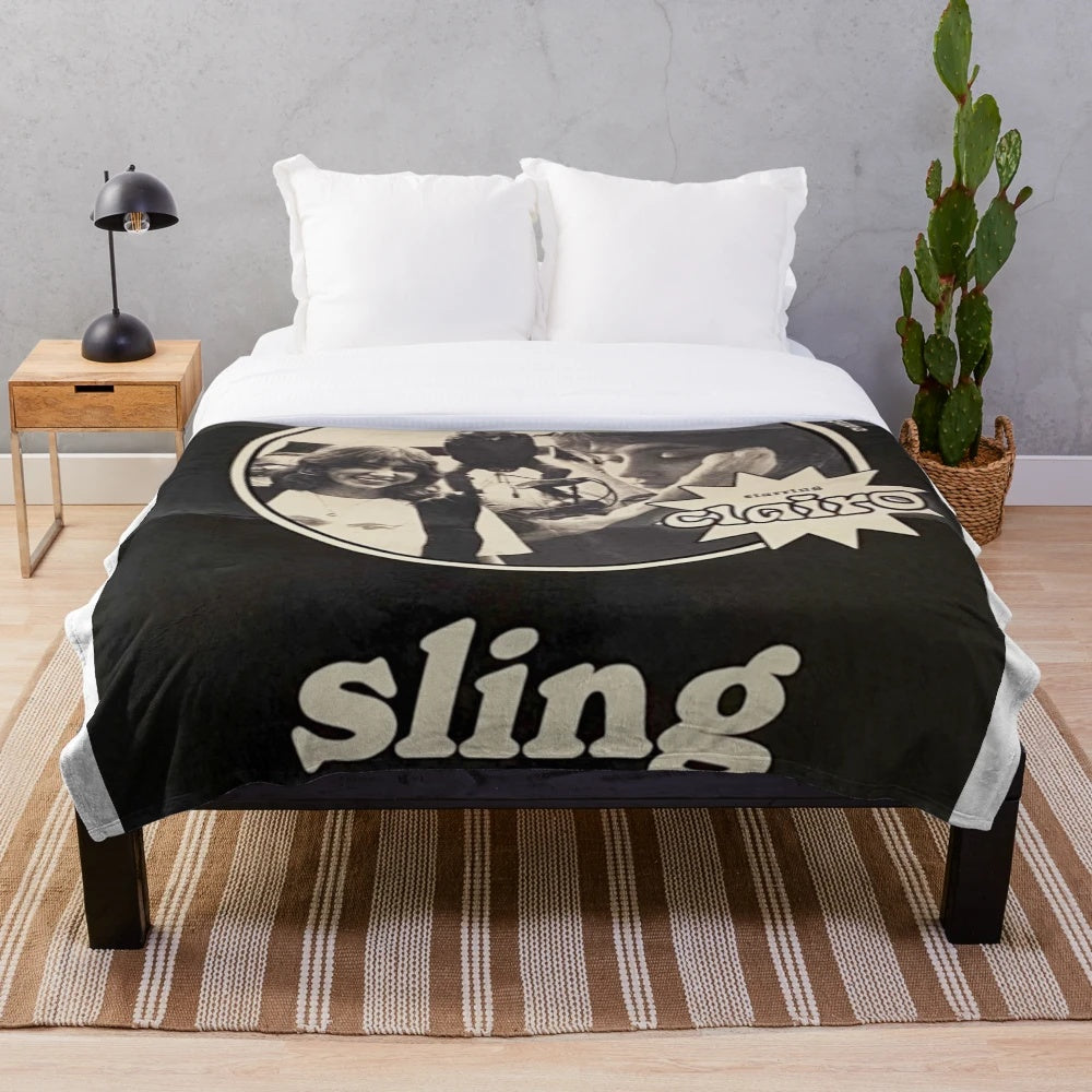 Clairo-inspired plush sling blanket with a cozy and comforting design for indie music fans