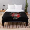 Plush blanket featuring a clan crest, Scottish map, and tartan design