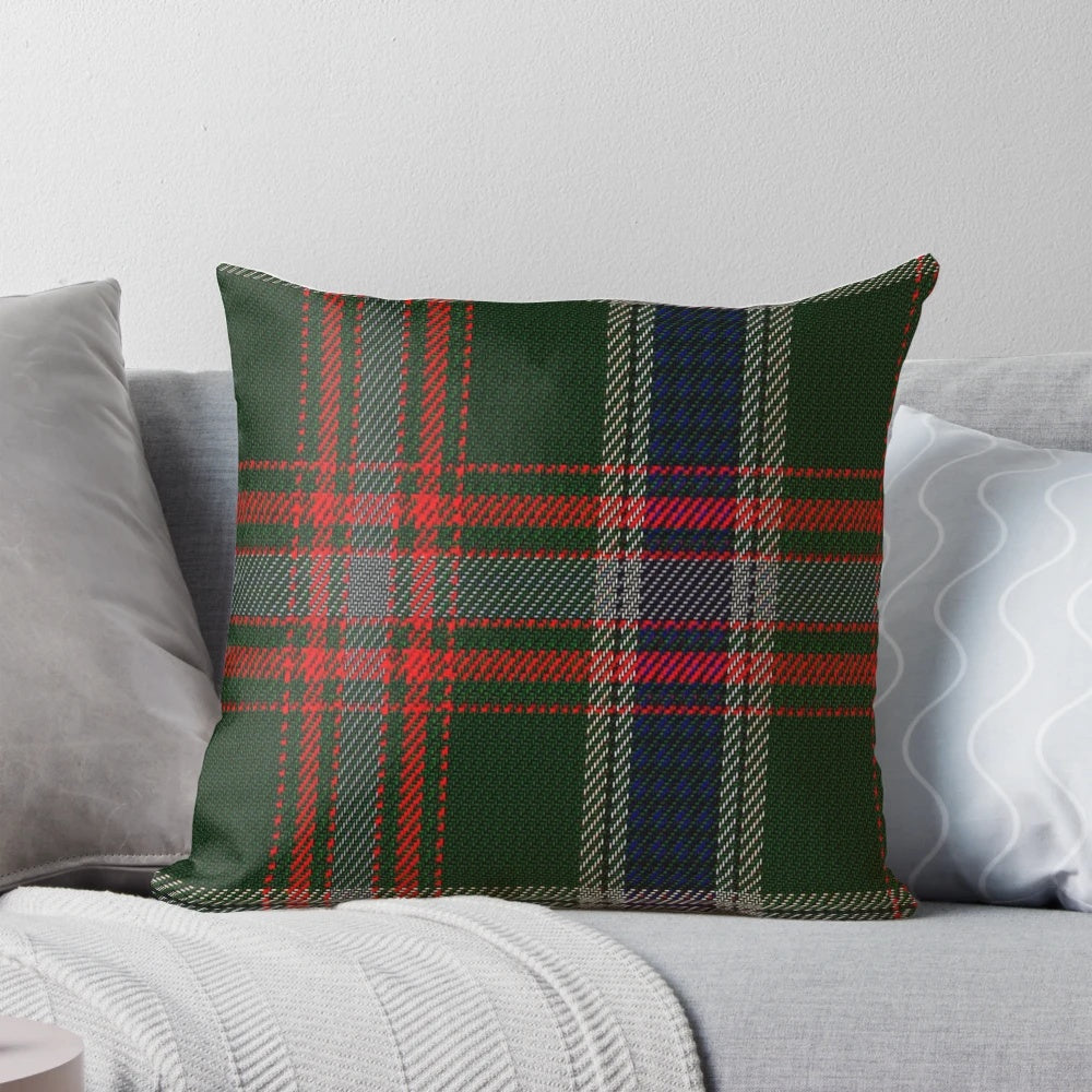 Clan Currie inspired Scottish tartan plaid throw pillow