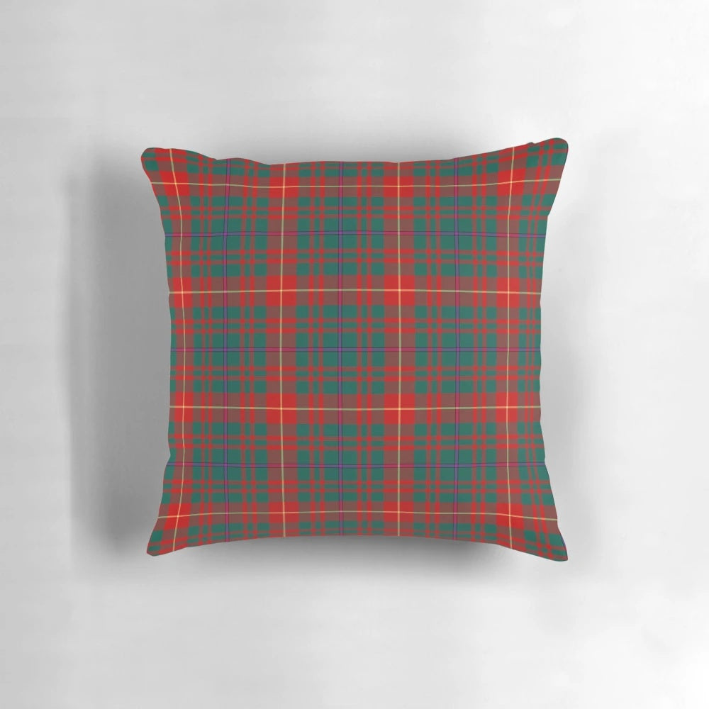 Clan Fulton tartan pattern printed on a soft, high-quality pillow for authentic Scottish home decor.
