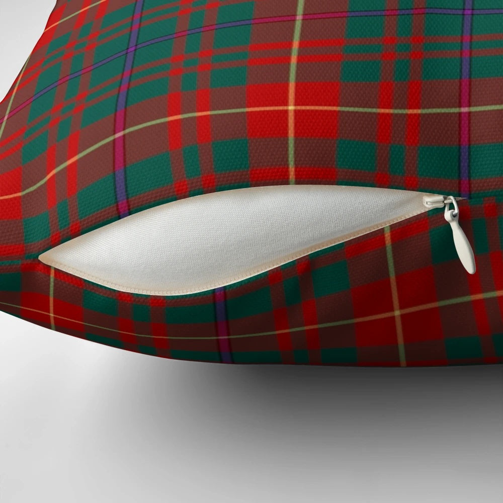 Clan Fulton tartan pattern printed on a soft, high-quality pillow for authentic Scottish home decor.