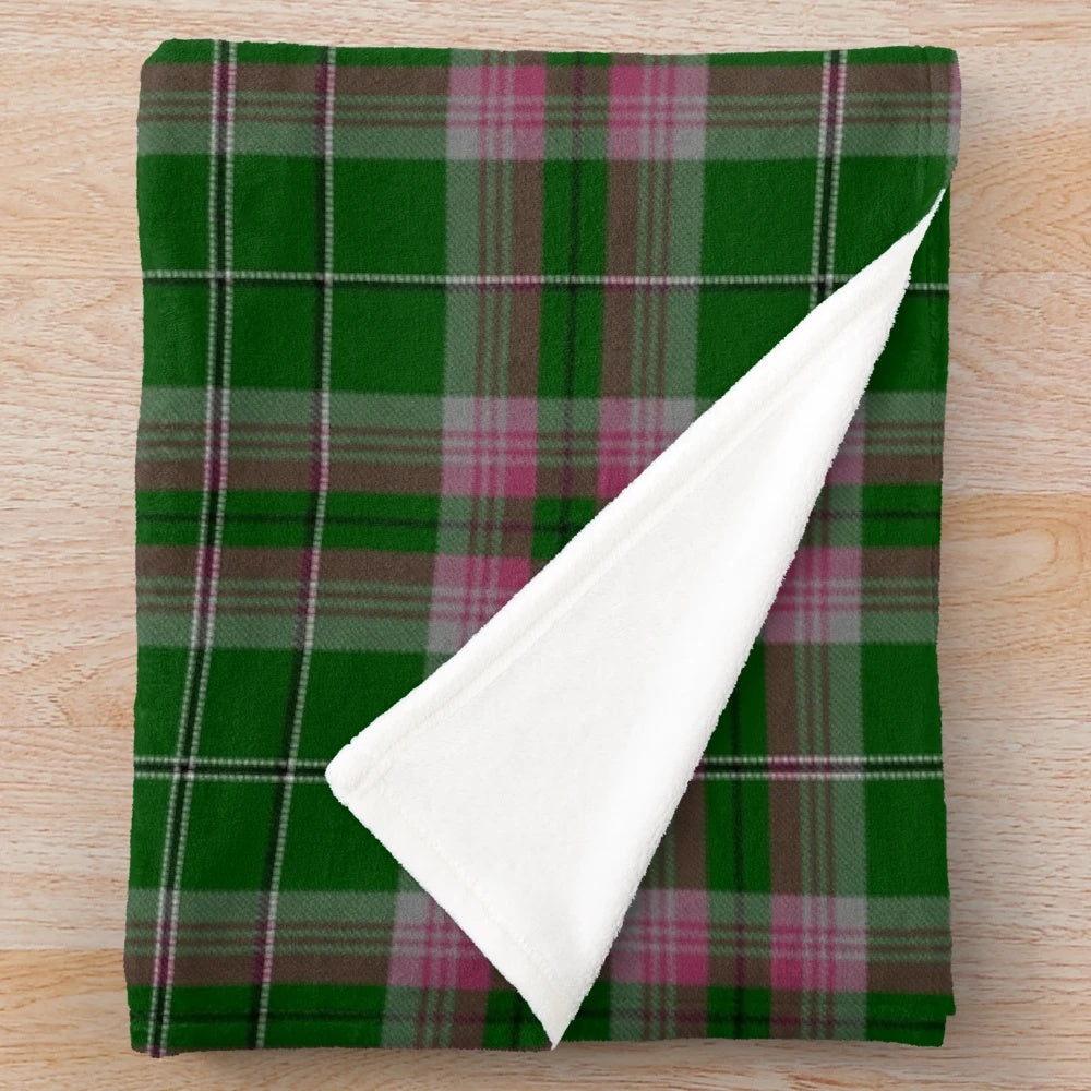 Clan Gray tartan pattern plush blanket featuring the family's heritage and history