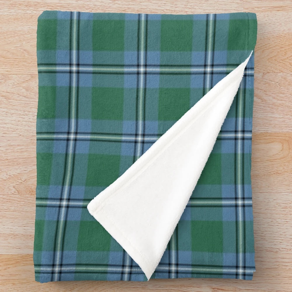 Clan Irvine inspired tartan plush blanket