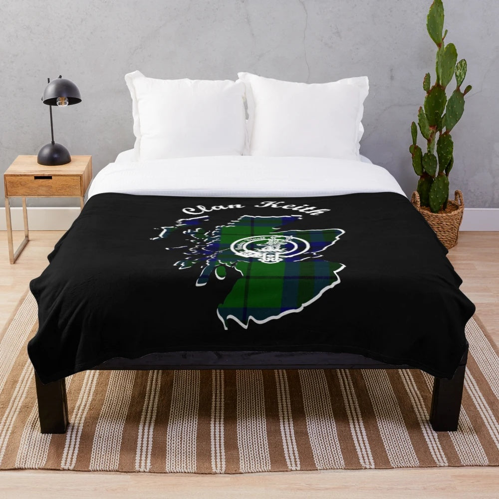 Clan Keith Scotland Map Crest Plush Blanket