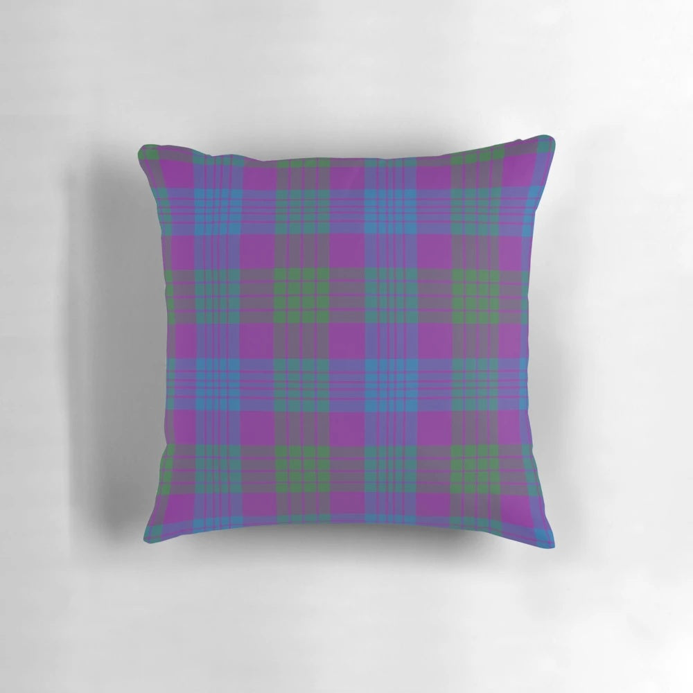 Clan Lang Tartan Throw Pillow with Traditional Scottish Plaid Pattern