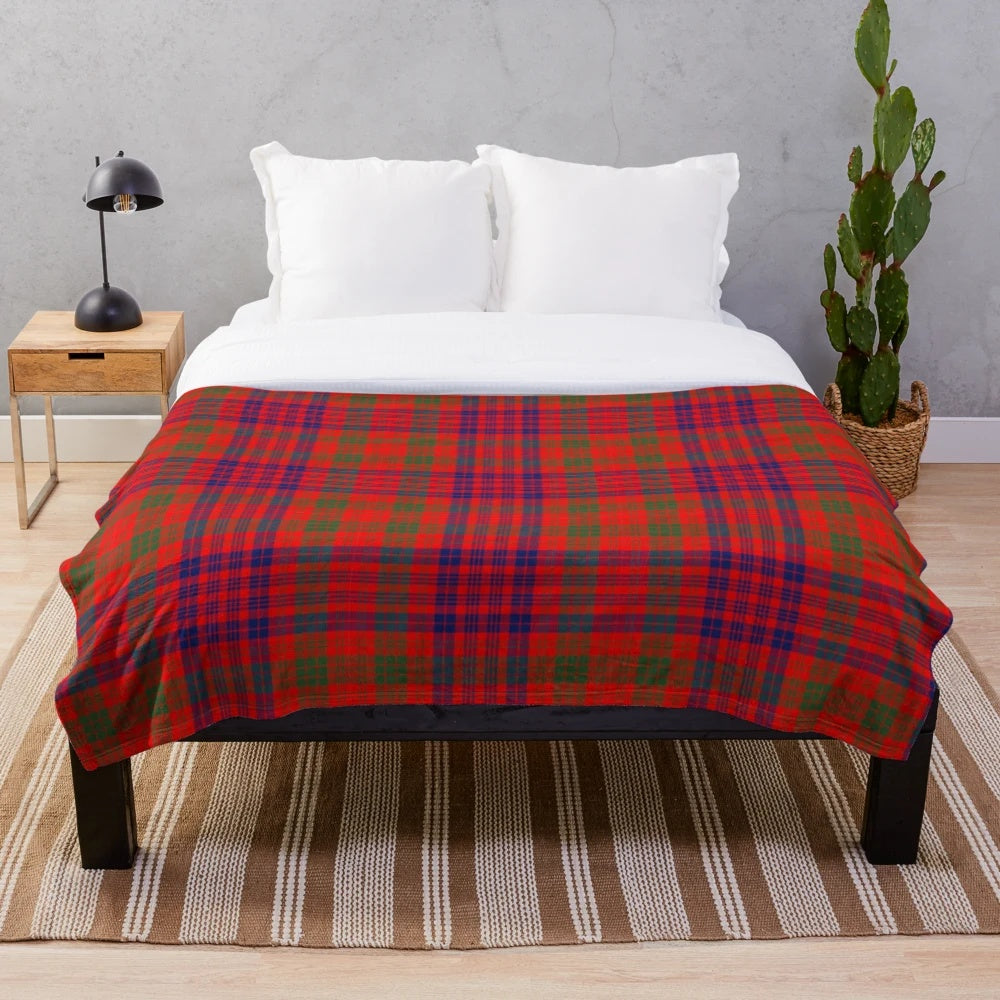Clan Ross Tartan Plush Blanket for Scottish Home Decor