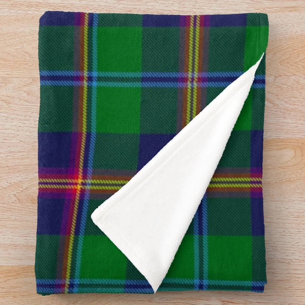 Clan Young inspired plush blanket featuring traditional Scottish clan tartan pattern