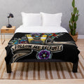 Claptrap-themed plush blanket with flowers