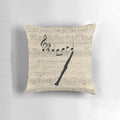 Clarinet-shaped pillow with sheet music design, perfect for musicians and music lovers.