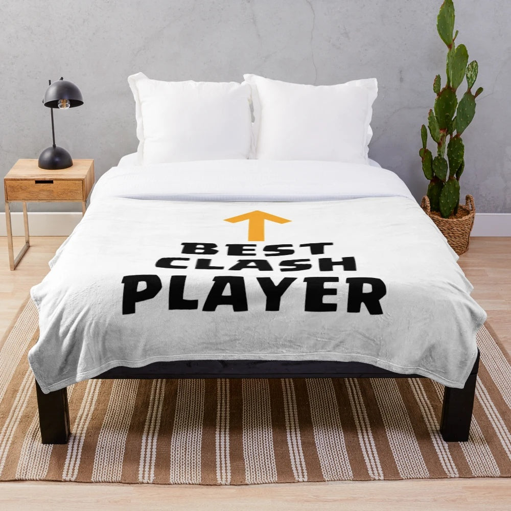 Clash of Clans inspired plush blanket featuring game elements and Cthulhu/Lovecraft imagery