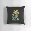 Clash of Clans Pillow with Hog Rider and "Eat Sleep Clash Repeat" Design