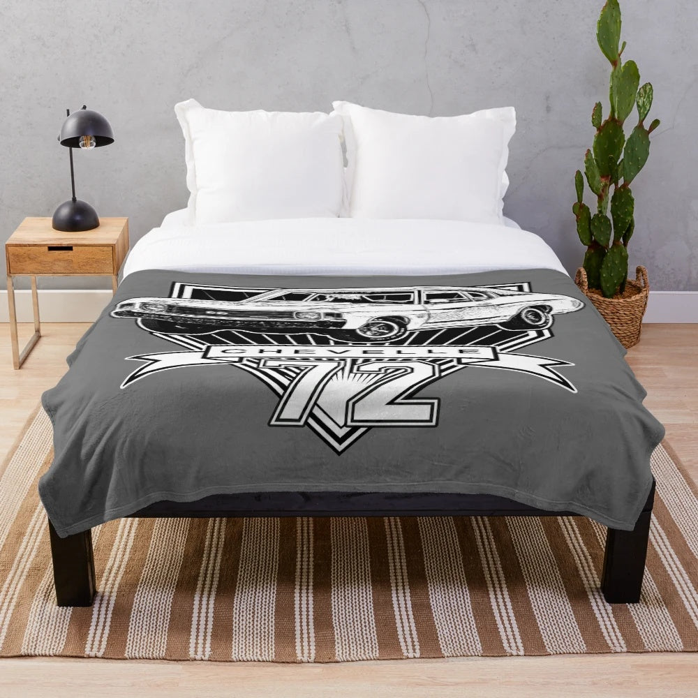 1972 Chevelle plush blanket featuring the iconic muscle car design
