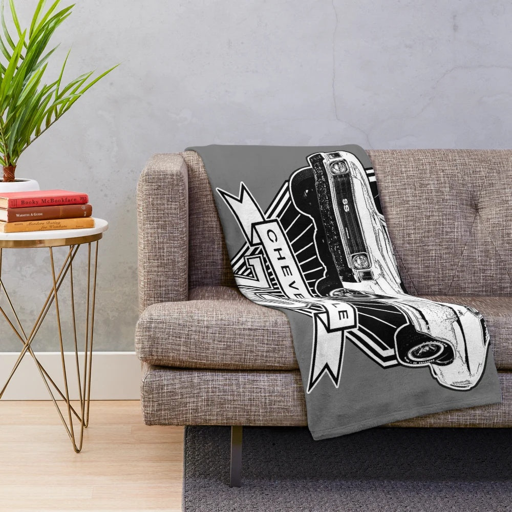 1972 Chevelle plush blanket featuring the iconic muscle car design