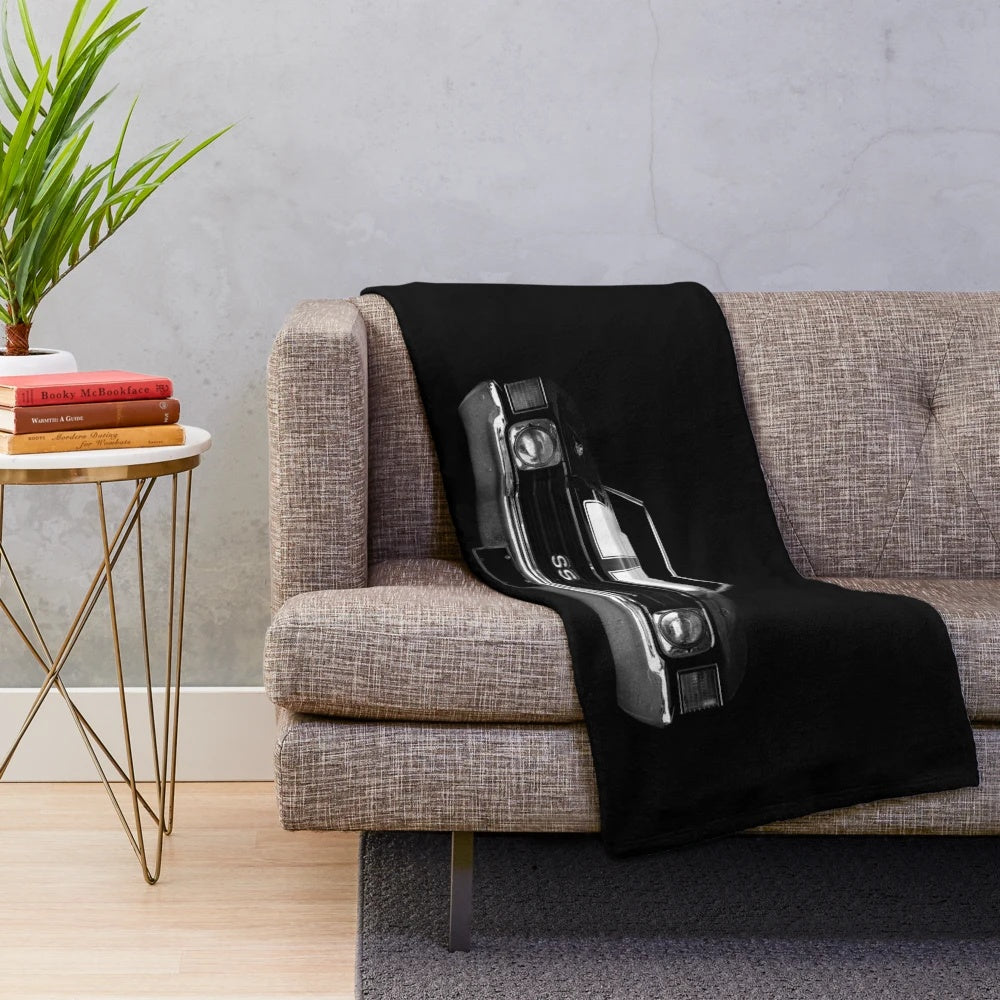 1972 Chevy Chevelle black plush blanket