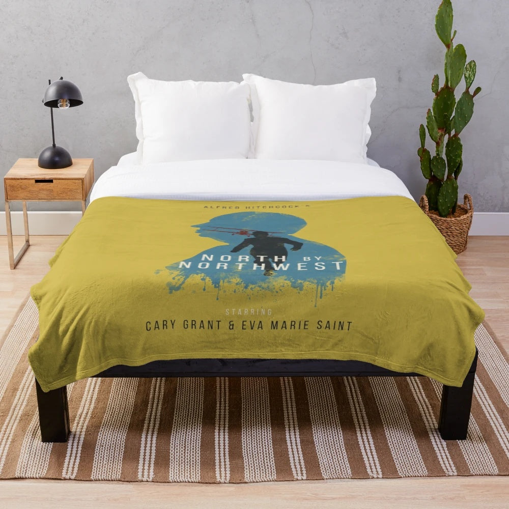 Plush blanket featuring the classic Alfred Hitchcock movie North by Northwest