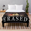 Erased anime-inspired plush blanket with classic graphic design