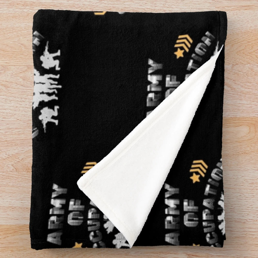 Classic army plush blanket with military occupation design