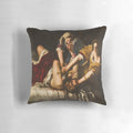 Artemisia Gentileschi's Judith Slaying Holofernes, a classic art masterpiece, featured on a high-quality pillow for your home decor.