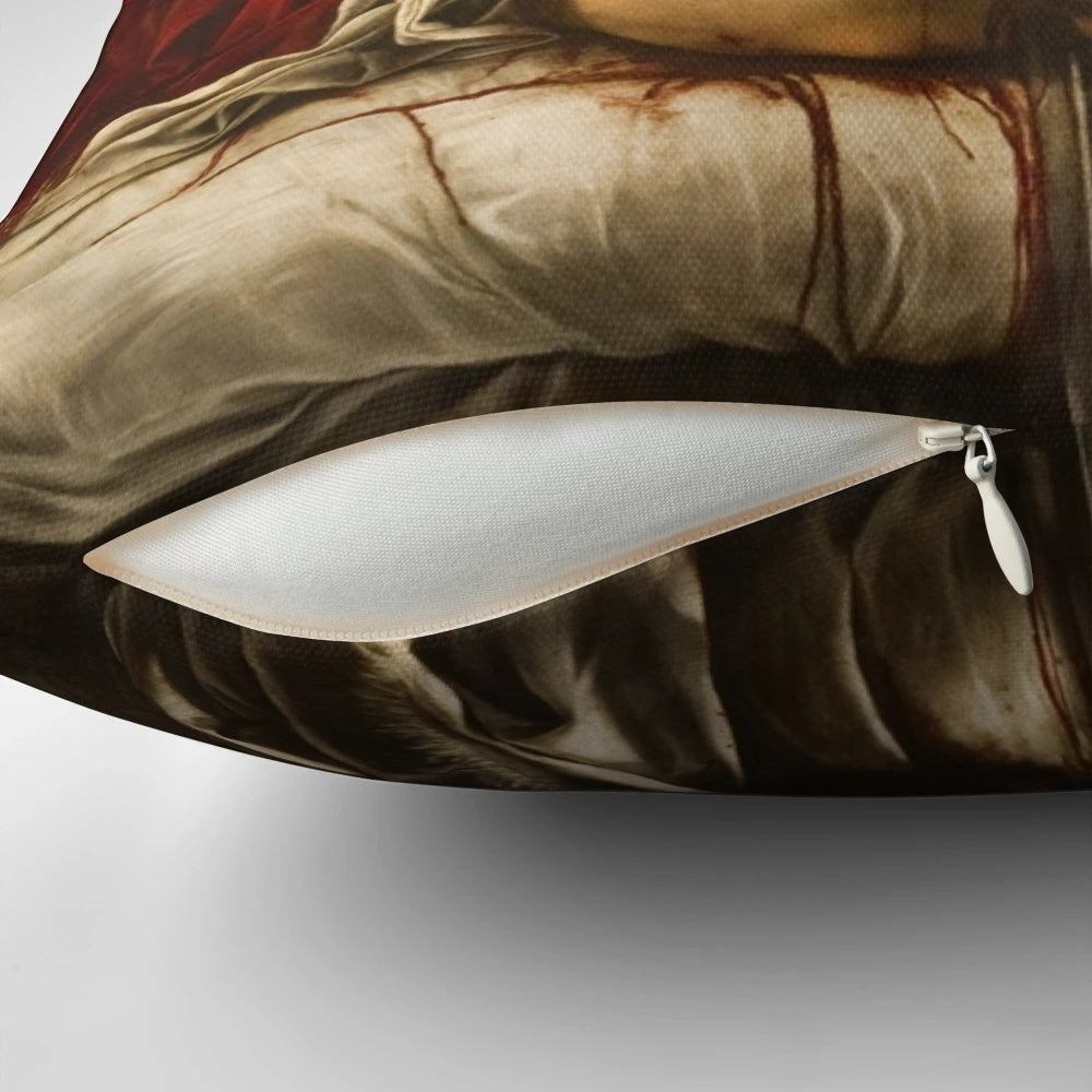Artemisia Gentileschi's Judith Slaying Holofernes, a classic art masterpiece, featured on a high-quality pillow for your home decor.