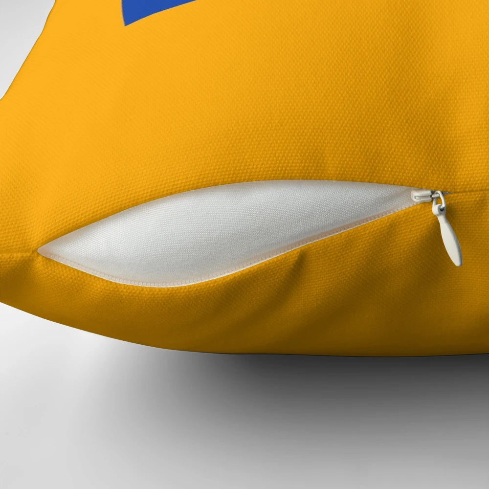Retro Blockbuster logo printed on a soft, plush pillow