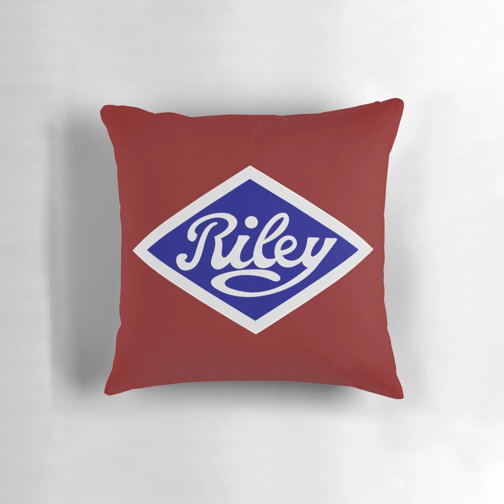 Classic car logo design featured on a comfortable, high-quality pillow.