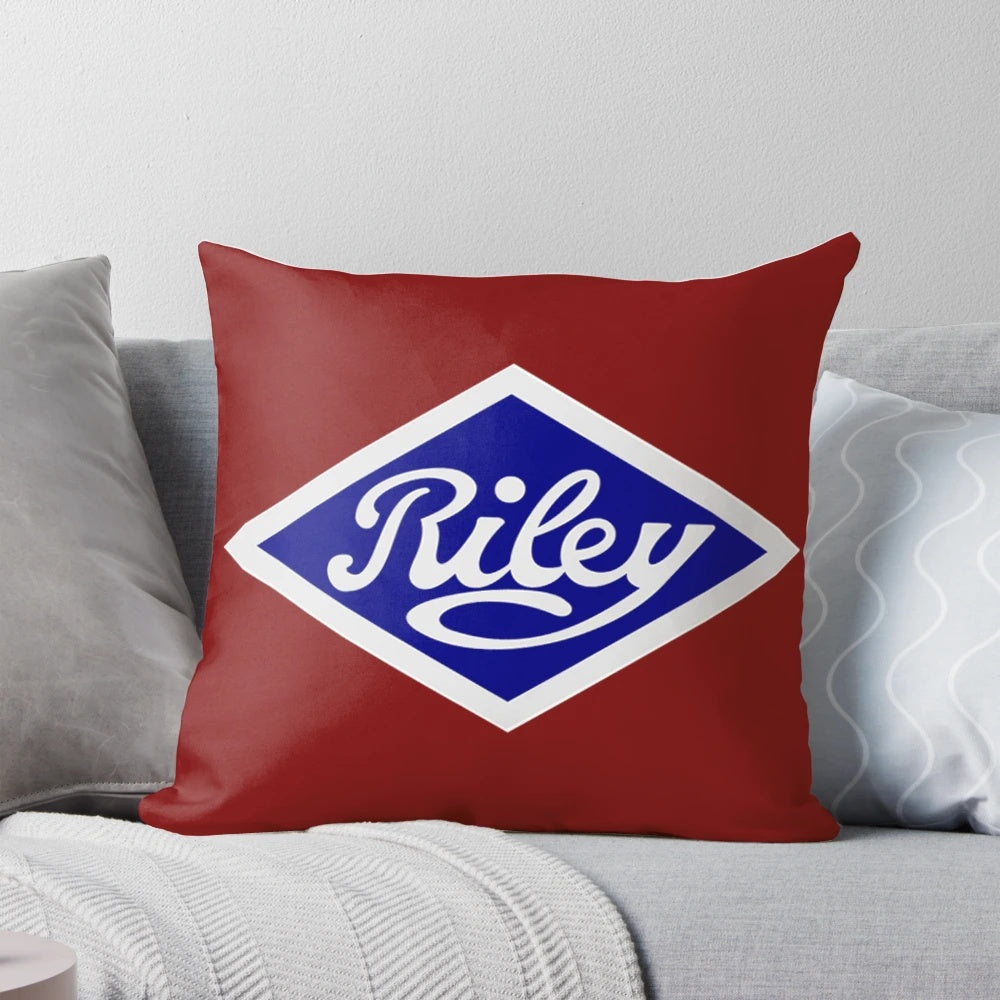 Classic car logo design featured on a comfortable, high-quality pillow.
