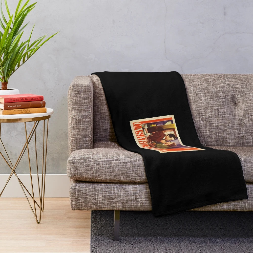 Casablanca movie themed plush blanket