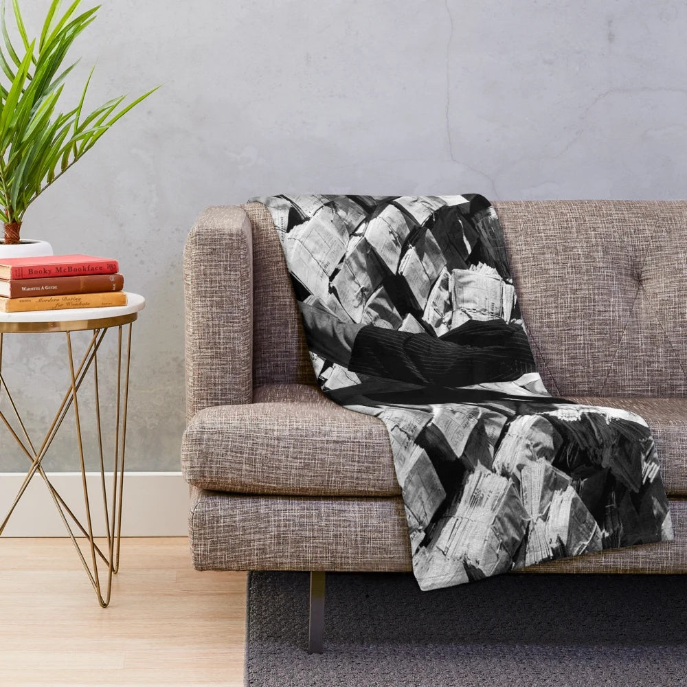 Cozy plush blanket featuring a retro movie theme