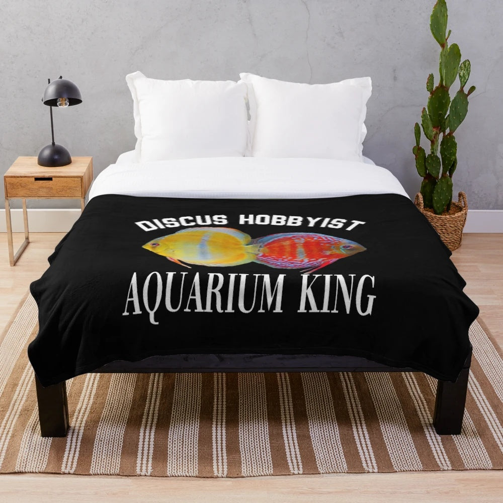 Classic Discus Fish Themed Plush Blanket