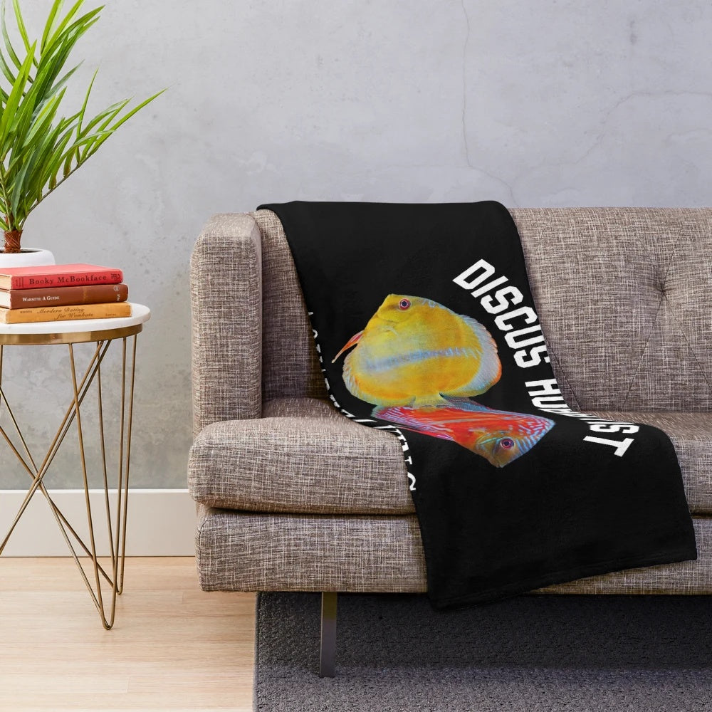 Classic Discus Fish Themed Plush Blanket