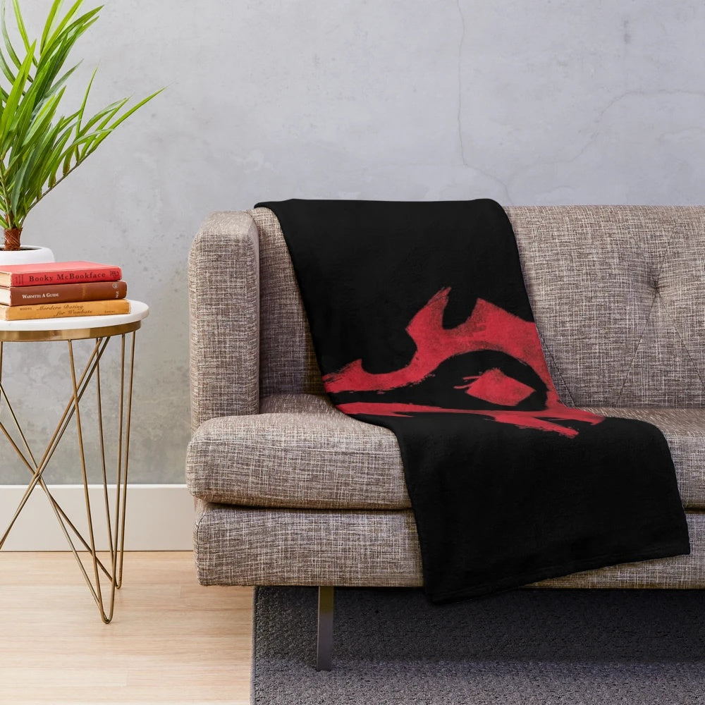 Classic horror-themed plush blanket featuring the Bloody Horde logo