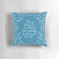 A floral pillow featuring a quote from Jane Austen's Pride and Prejudice, perfect for bookworms and literary enthusiasts.