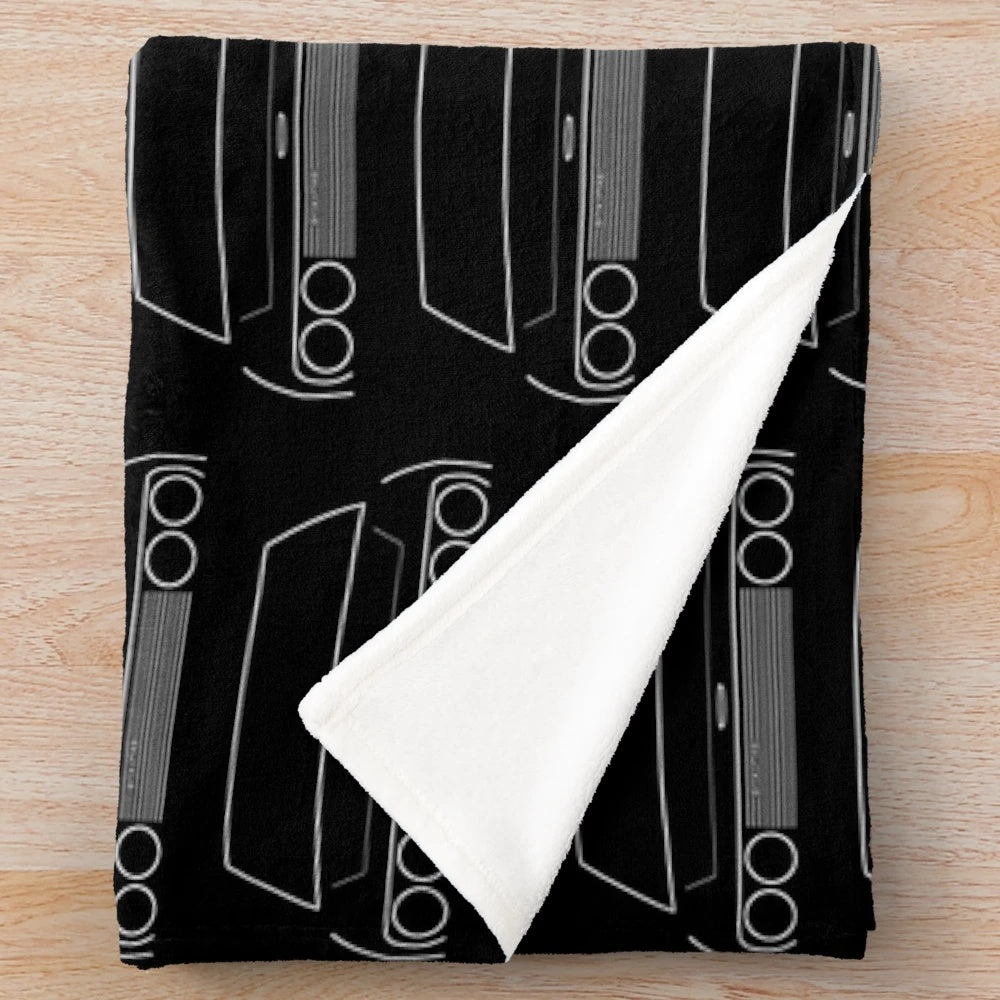 Classic Jensen Interceptor outline graphic on a plush blanket