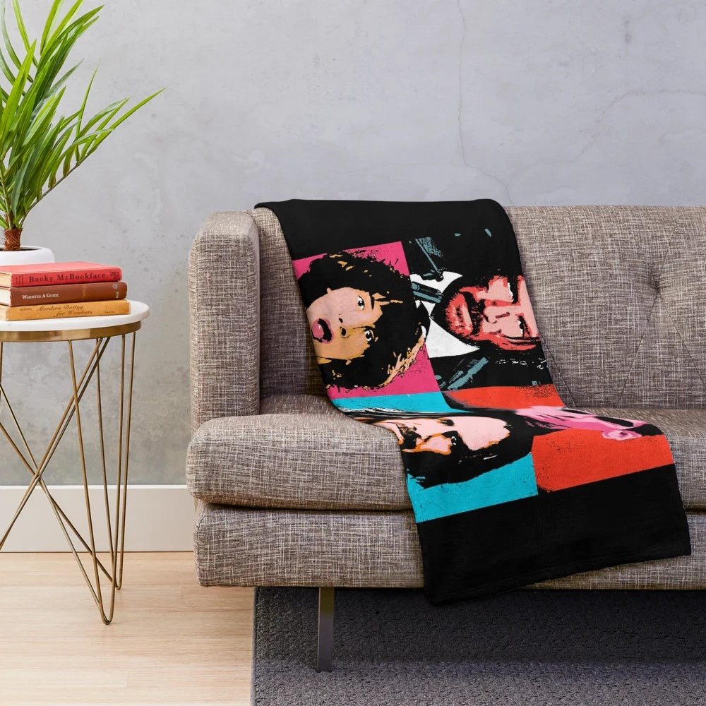 Keanu Reeves inspired plush blanket with pop culture design