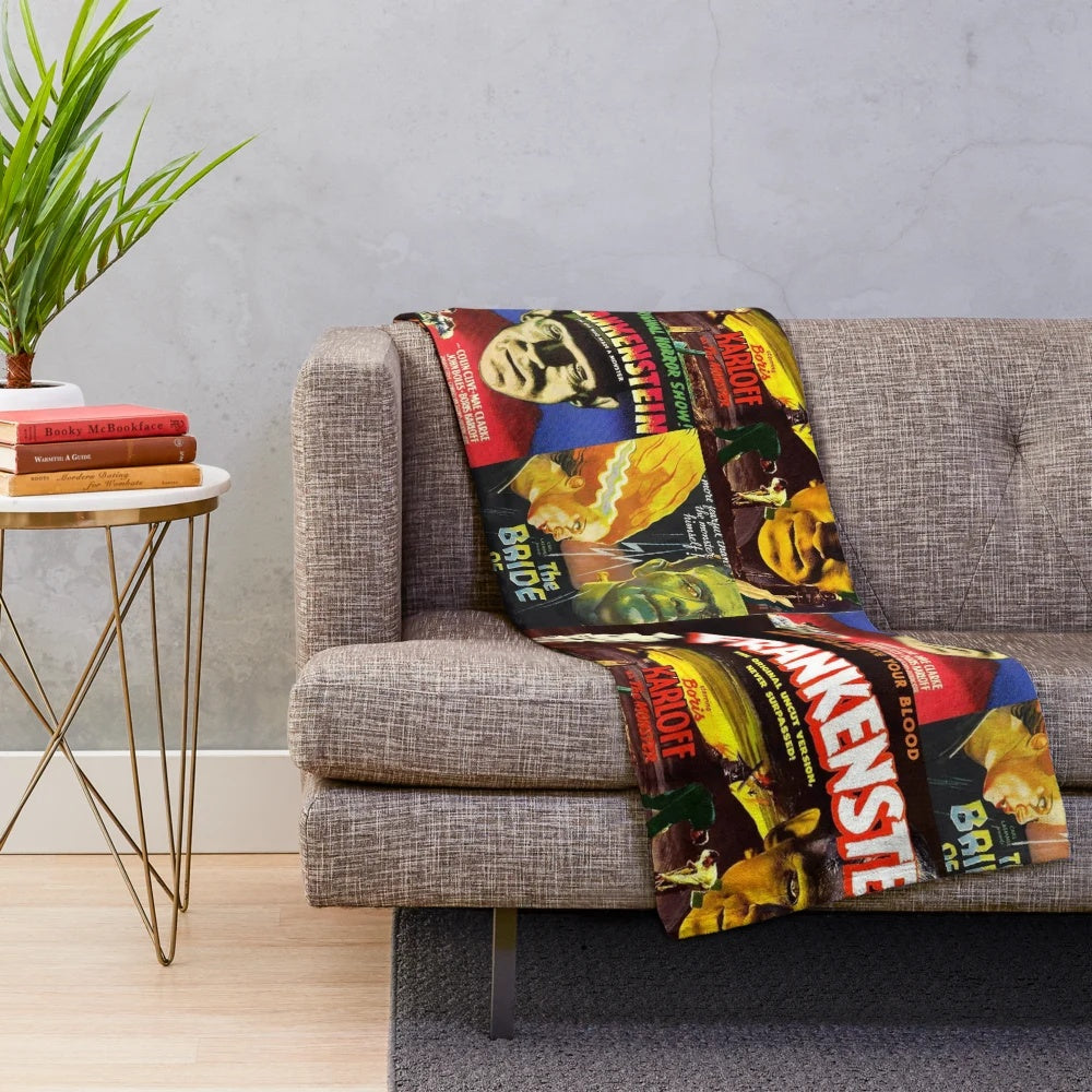 Classic horror monster sci-fi horror vintage movie poster print plush blanket
