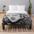 Marlene Dietrich plush blanket, vintage Hollywood star