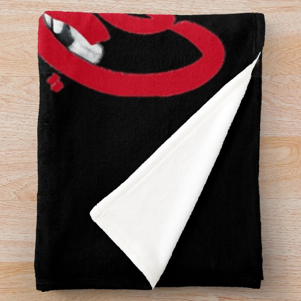 Plush blanket with classic movie Casablanca imagery and Humphrey Bogart design