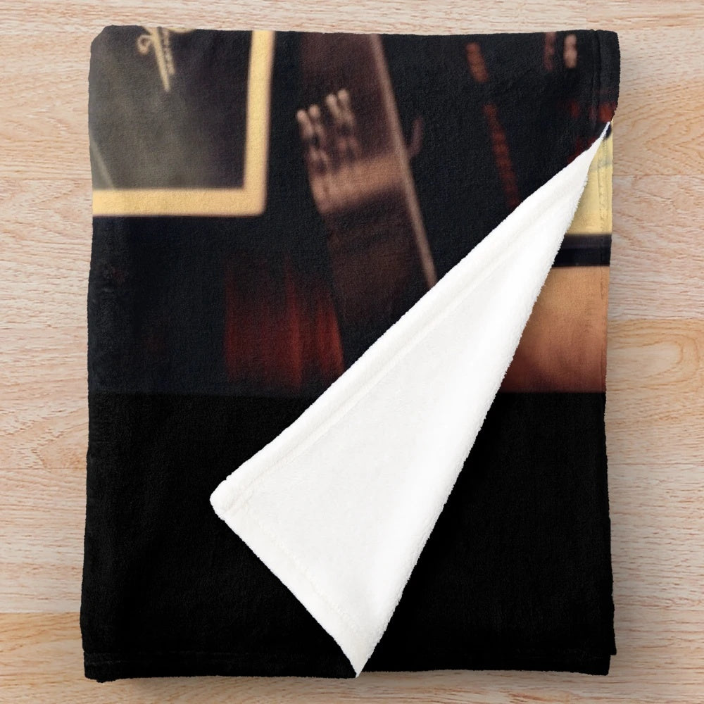 Retro plush blanket with classic movie design