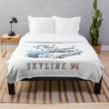 Plush blanket featuring the iconic Nissan Skyline GTR r34 sports car