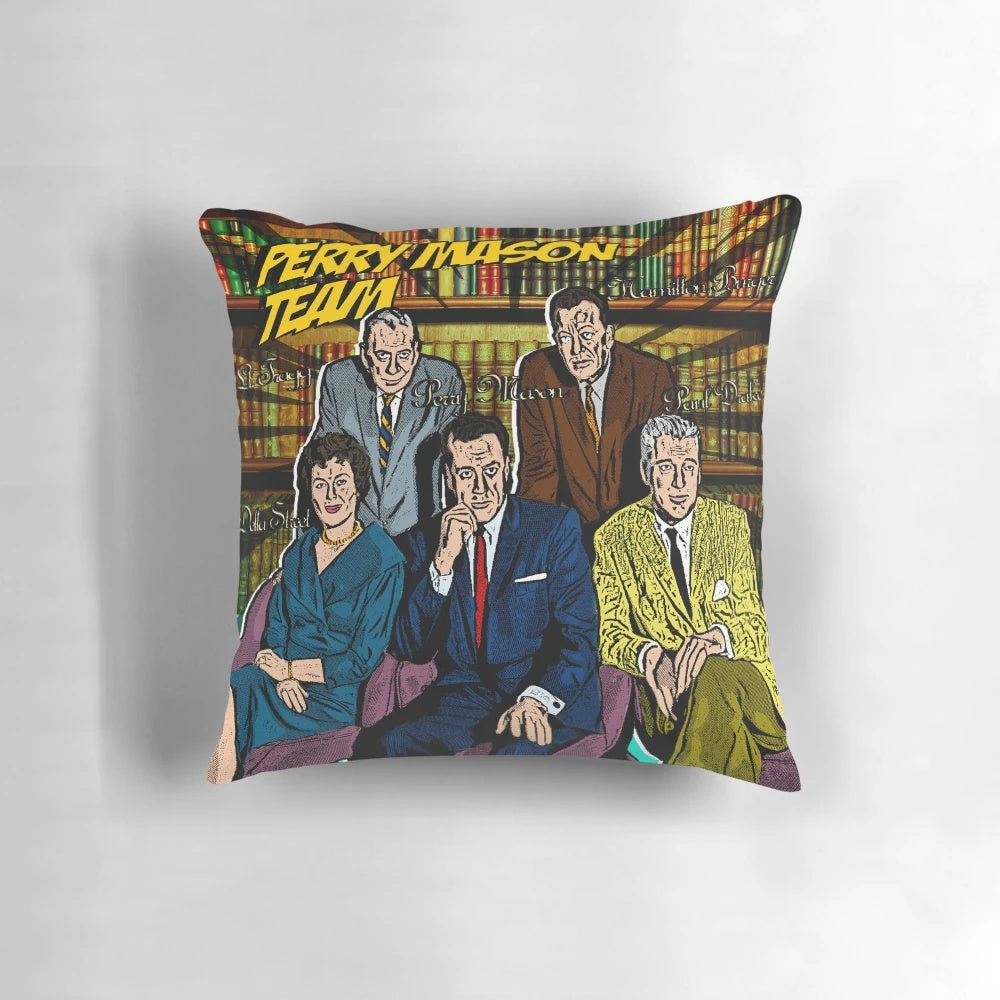 Collectible Perry Mason TV show logo pillow