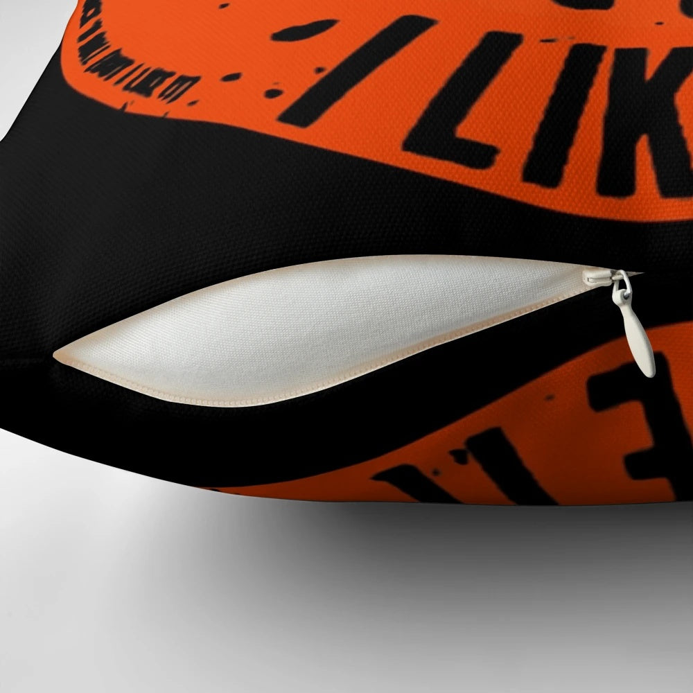 A cozy pillow featuring a classic rock and roll design, perfect for music enthusiasts.
