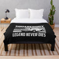 Cozy plush blanket featuring a classic squarebody pickup truck design