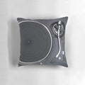 Classic black turntable pillow for music lovers and DJs